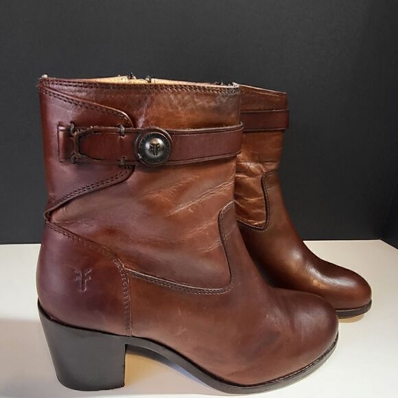 Frye Women's Brown Leather Western Cowgirl Boots - Picture 1 of 11